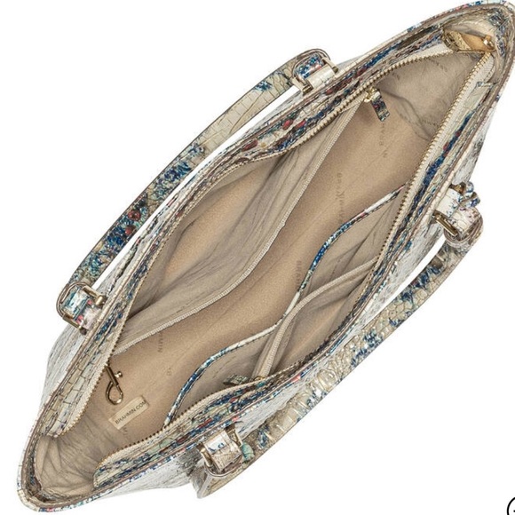 BRAHMIN MEDIUM MISHA TOTE Croc embossed leather in Stratus Melbourne - Picture 4 of 14